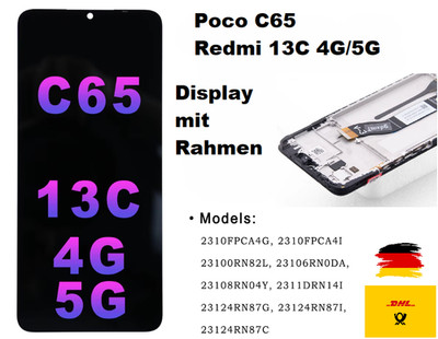Für Xiaomi Redmi 13C / POCO C65 LCD Display mit Rahmen Touchscreen Bildschirm