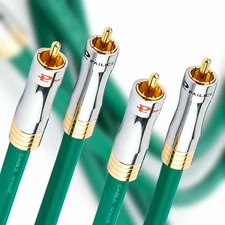 Pair Silver Plated Shielded HiFi RCA Cable Audio Signal Interconnect Cable