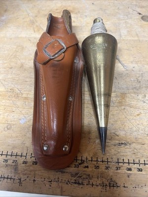 Vintage Dietzgen #24 Plumb Bob With Leather Case