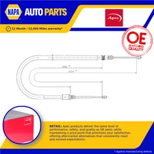 Handbrake Cable fits RENAULT LAGUNA Mk3 1.6 Rear 07 to 11 K4M824 Hand Brake Apec