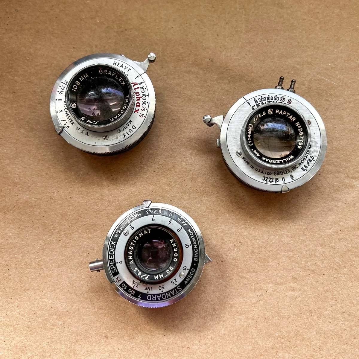 Wollensak Fixed/Prime Focal Vintage Camera Lenses Brass Lens