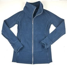 Lululemon Hoodie Sweatshirt Full Zip Jacket Cropped Sz 6 Blue Heavy Fleece