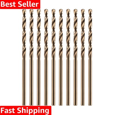 10Pc 1/16'' Cobalt Drill Bits Set - M35 High-Speed Steel for Precision Drilling