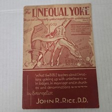 VTG 1953 The Unequal Yoke John R Rice Booklet Sword of the Lord Tract USA Made