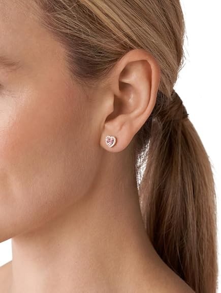 Michael Kors Ladies Premium Rose Gold Plated Heart Stud Earrings MKC1519A2791 thumbnail 2