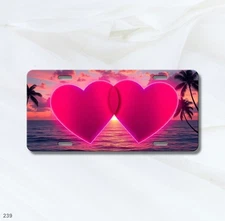 Stunning Couples Hearts Design Add Text License Plate Custom Made Car Tag