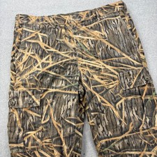 Vintage Mossy Oak Shadow Grass Camo Chamois Pants Mens Large 38x33 Cargo 90s USA