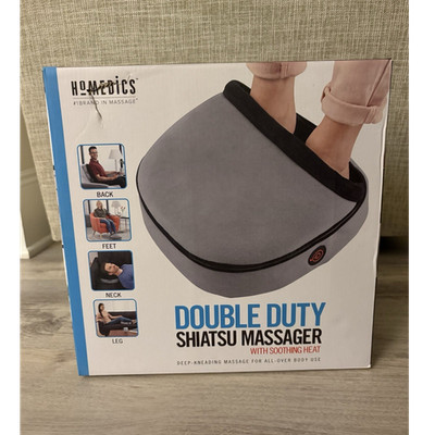 HoMedics Double Duty Shiatsu Massager Heated Kneading for Back, Feet, Neck, Leg