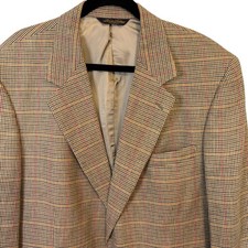 VTG 90s Brooks Brothers Mens Blazer Houndstooth Plaid Wool Sport Coat USA Sz 44R