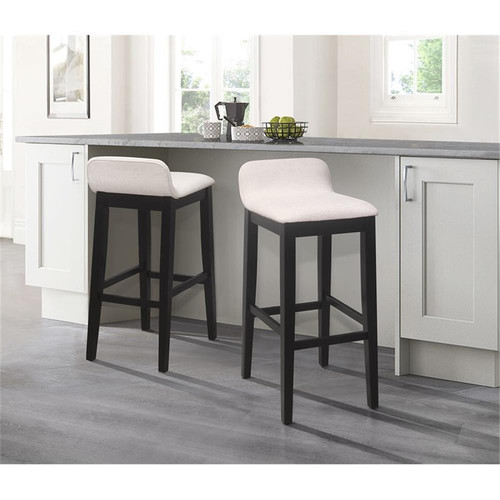 Home Square Bar Height Stool in Black - Set of 2 - Picture 3 of 11