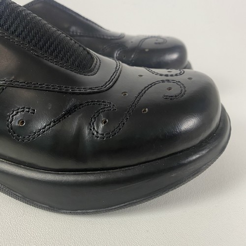 Dansko Jolie Black Cabrio Leather Clogs Shoes Womens EU 40 US 9.5-10 Embroidered - Picture 5 of 16