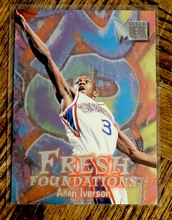 1996-97 FLEER METAL FRESH FOUNDATIONS ALLEN IVERSON ROOKIE CARD 76ers