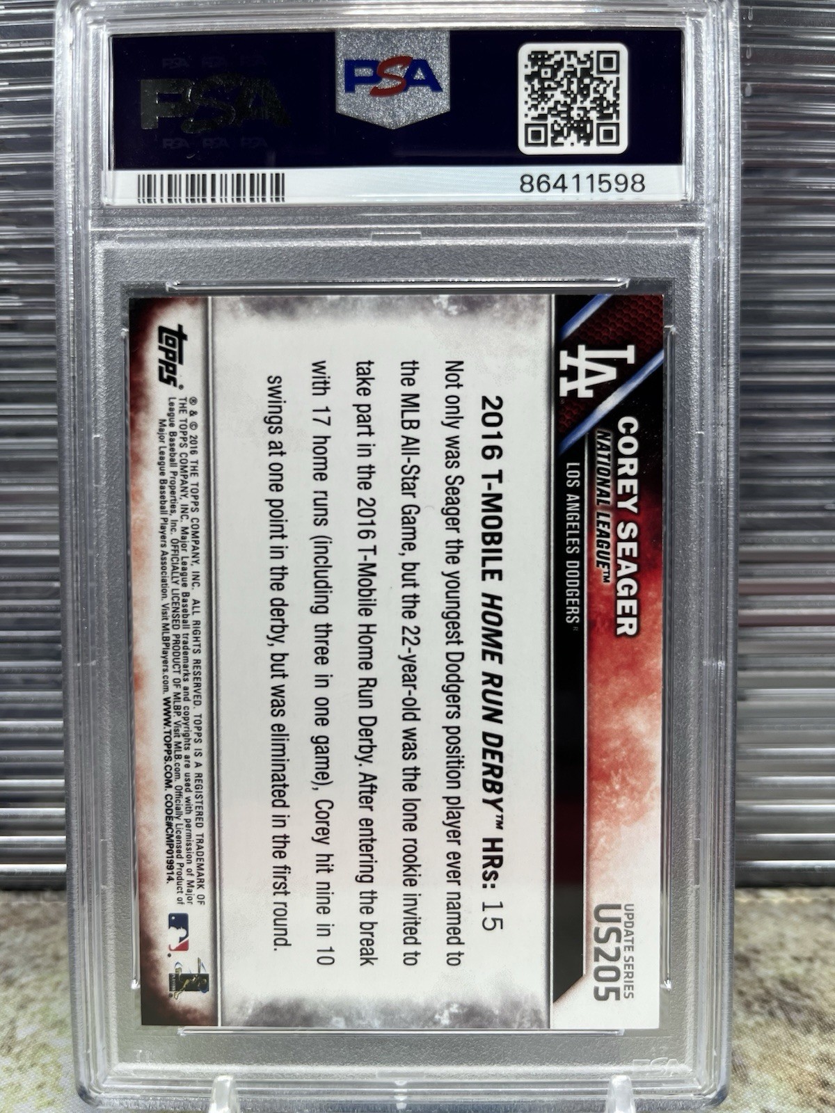 2016 Topps Update #US205 Corey Seager RC PSA 10 view 2