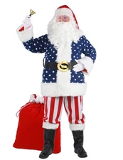 Santa Claus Costume for Men Adult Santa Suit Plus Size Christmas Professional...