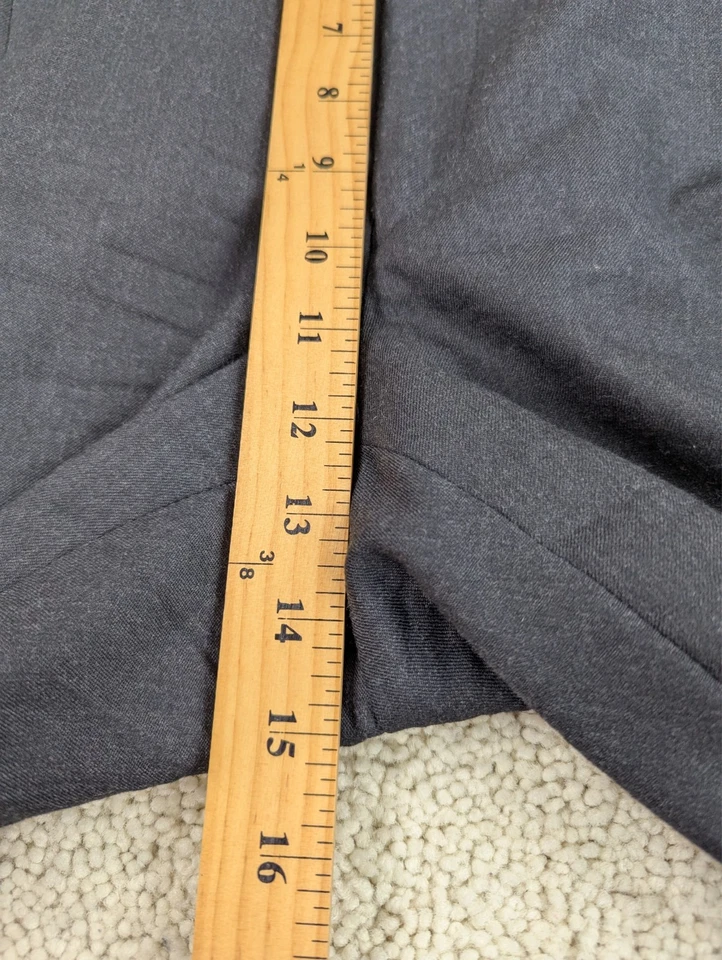 Wool Flannel Pants Mens 42x30 Gray Pleated Jos A Bank Classic Cuffed Straight - Image 4 of 4