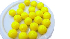 Vintage Japan Glass Beads Cheery Yellow 8mm Qty:23