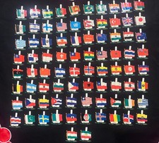 1959 Nabisco Shredded Wheat 82/83 Tin Country Flags Lot Vintage Premiums