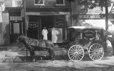 JH Hartman's Cash Meat Market Wagon - Reprint