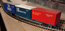 Hornby 3 Container Wagon - P&O / Royal Mail / MB - R020 - OO Gauge - Unboxed