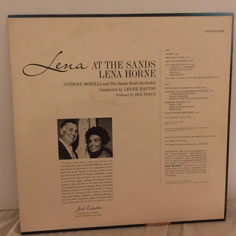 Lena Horne, Lena At The Sands, (LP, Album), NM or M-, 3623277645 - Image 2 of 4