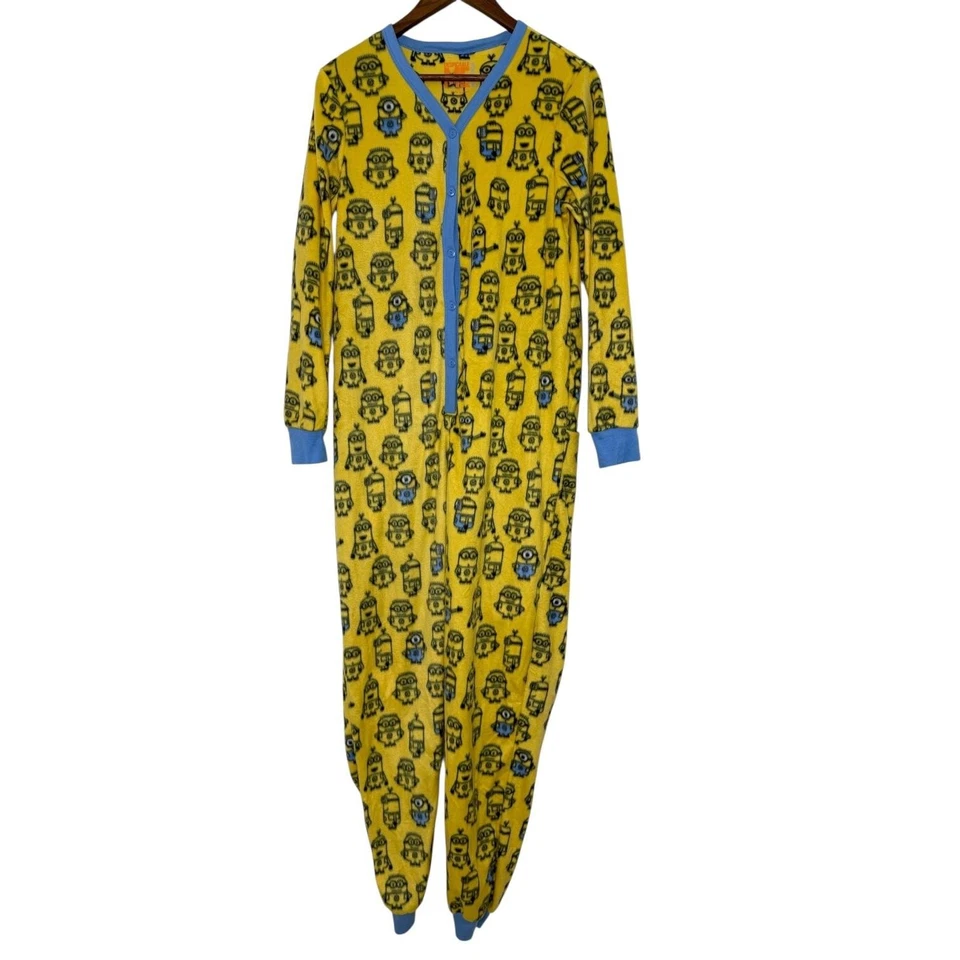 Traje de Unión Despicable Me Minions Hecho para Mujer Mediano 8-10 Amarillo Polar Pijama Foto 2 de 4