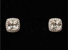 Kay Jewelers Sterling Silver White Lab Created “Cushion Cut” Sapphire Earrings — photo 1