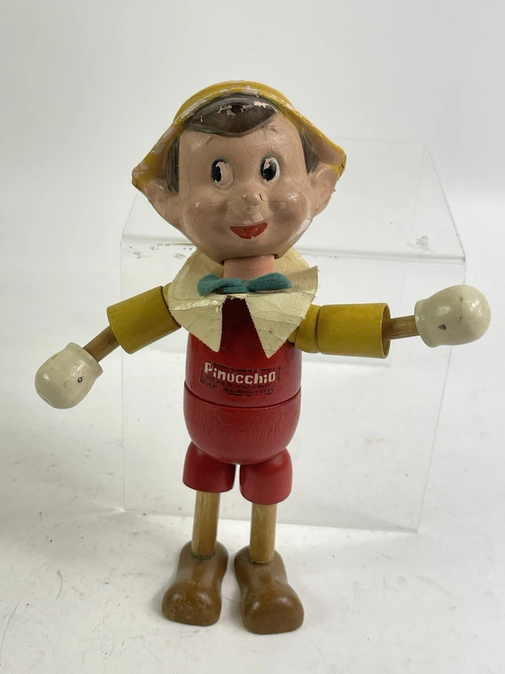 MUÑECA IDEAL WALT DISNEY PINOCHO MADERA ARTICULADA 8" AÑOS 30 Foto 2 de 4