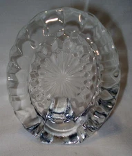 Vntg Fostoria American Cube Crystal Clear Pressed Glass Mini Oval Picture Frame