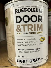 RustOleum Door & Trim Advanced Dry Satin Light Gray 32 Oz. FREE SHIPPING