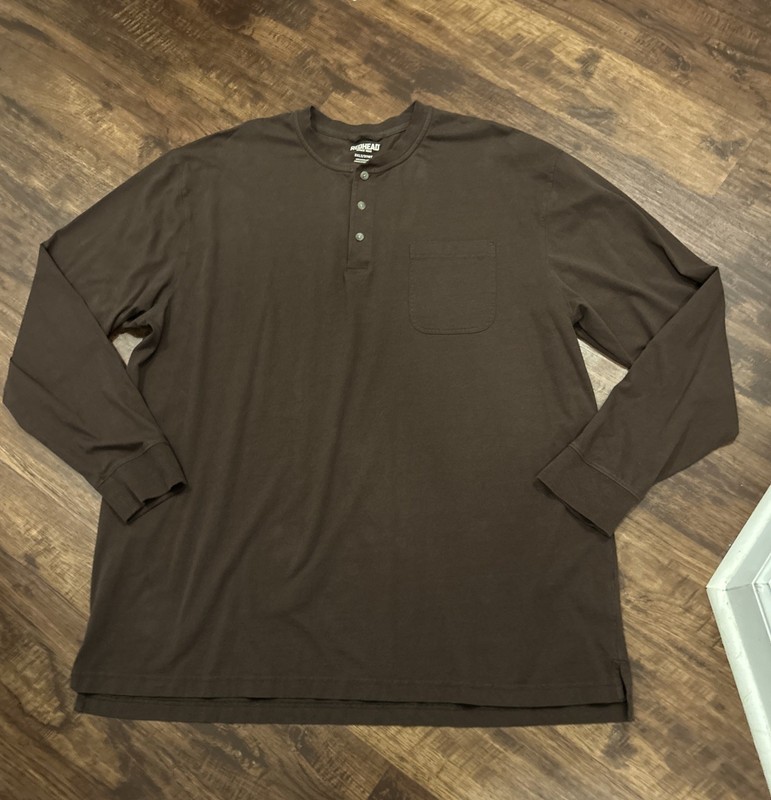Red Head Pocket Henley Men’s Size 3XLT EUC Brown