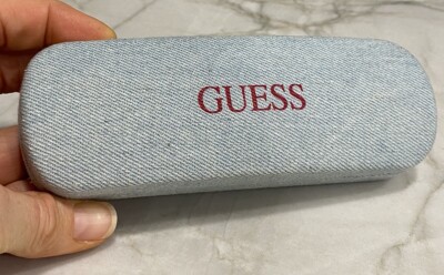 GUESS Blue Denim Sunglass Eyeglass Hard Case 6'' by 3''