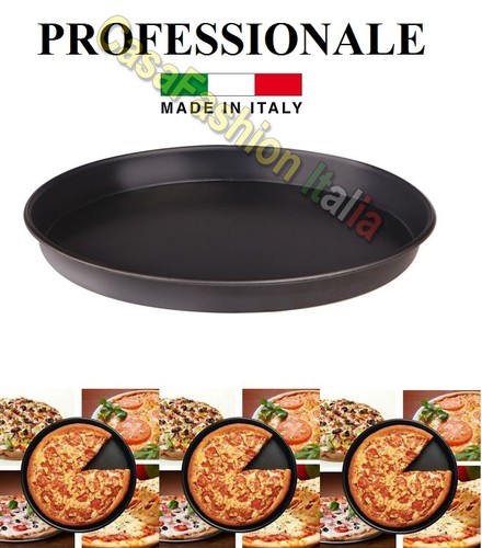TEGLIA RUOTO TONDA FORMA PIZZA LAMIERA BLU PROFESSIONALE PLACCA FORNO  PIZZERIA | eBay