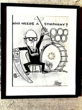 Original Cartoon Art MAYOR JEAN DRAPEAU by John Collins Montreal Gazette
