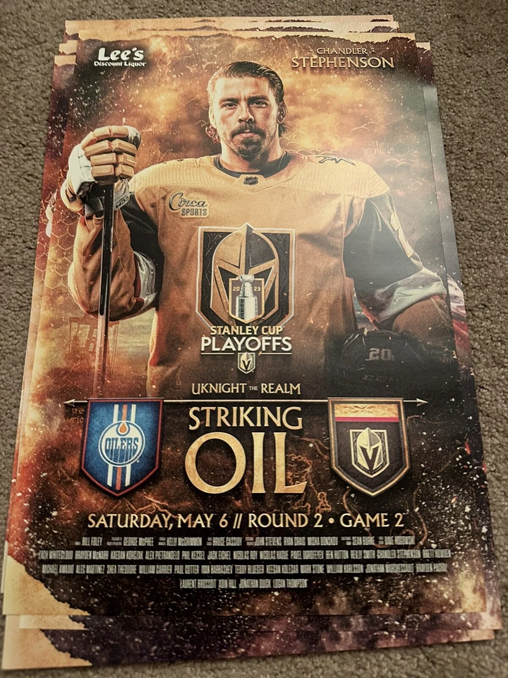 Pósters Vegas Golden Knights vs Edmonton 2023 playoffs ronda 2 juegos 1, 2 y 5 Foto 4 de 4