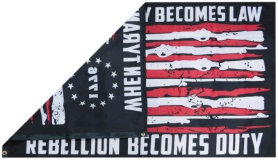 Flaggenbanner 'When Tyranny Becomes Law' – 91x152 Cm, Mit Messingösen, Farbsublimiert