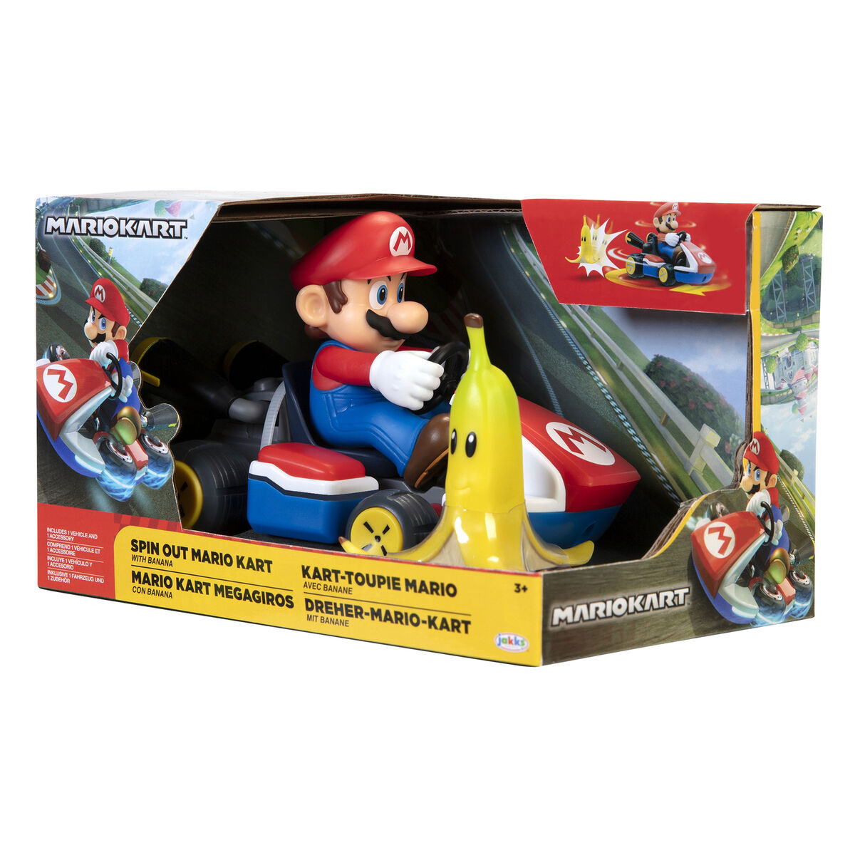 SUPER MARIO Spin Out 2.5 Mariokart - Mario Racer Vehicle , Yellow