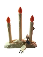 Vintage Candolier  3 Tier Candlestick Candelabra Electric Christmas Lights Works