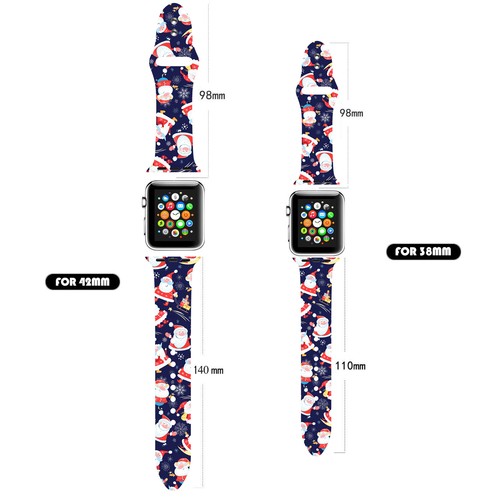 Silicone Straps For Apple Watch Series 6 SE 5 4 3 2 1 Christmas Wristwatch Band - Picture 24 of 157