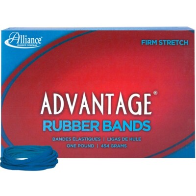 Alliance Rubber Blue Advantage Bands 2 1/2'' x 1/16'' #16 1 LB Bag Prod. & Floral