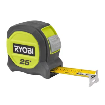 NEW RYOBI 25 Ft. Durable Compact Tape Measure Accurate Reading