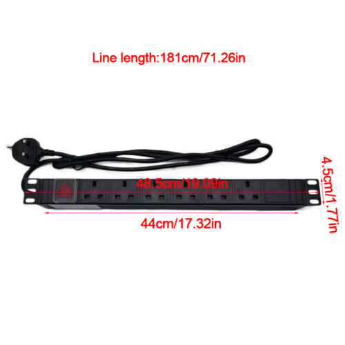 PDU 1U 6 WAY 13A PDU 19 INCH RACK SWITCH HORIZONTAL MOUNT PDU inc screws - UK - Picture 2 of 10