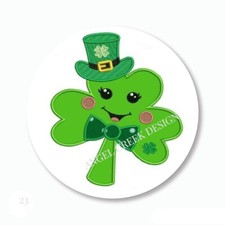 Happy St Patrick's Day Clover Shamrock Scrapbook Stickers Envelope Seals Labels