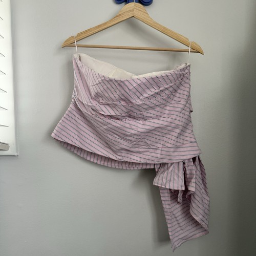 Zara XXL Pink Stripe Strapless Busiter Cut Out Tube Top - Picture 6 of 8