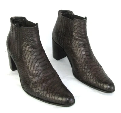 FREE LANCE Stiefletten Absätze 7 CM Leder Python Brown 37.5 Guter Zustand - Bild 1 von 4