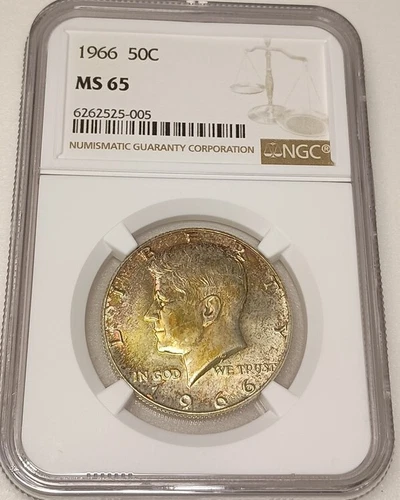 Golden Toned 1966 Kennedy 50C Half-Dollar NGC MS65 #6262525-005