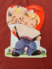 Vintage Die Cut Movable ACCORDIAN TO MY HEART Valentine Card by Ameri Card