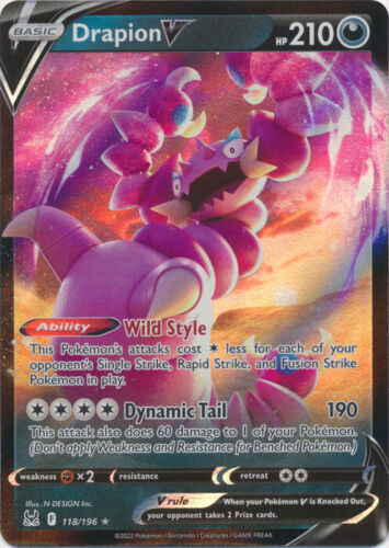 Drapion V - 118/196 Ultra Rare Lost Origin NM Pokemon TCG