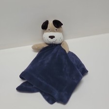 Carters Dog Lovey Security Blanket Navy Blue My First Puppy Tan Toy Rattle 2012