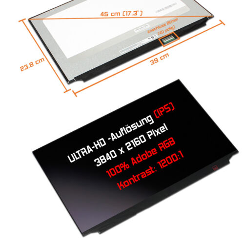 17,3" LED Display matt passend für Gigabyte Aero 17 HDR YD UHD 4K 3840x2160 - Bild 1 von 1