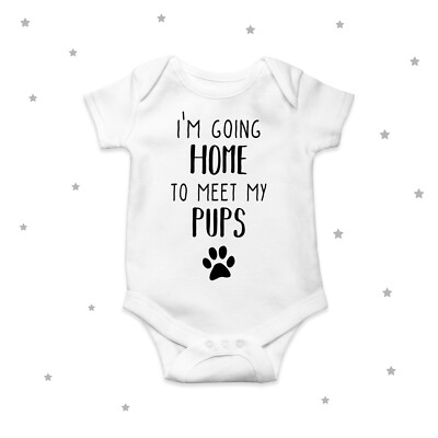 Meet My Dogs Baby Grow Coming Home Outfit Neugeborene Geschenke personalisiert